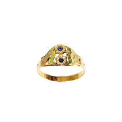 Bague Toi Et Moi En Or Rose, Jaune Et Saphirs