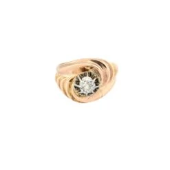 Bague Tourbillon En Or Rose Et Diamant