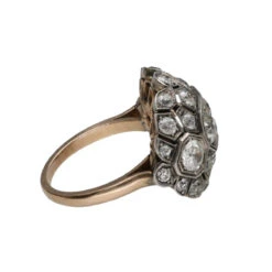 Bague En Or Jaune, Argent Et Diamant -Castafiore Boutique bague vers 1890 en or jaune 18 cts et argent avec 320 cts de diamants taille ancienne taille 56 643227