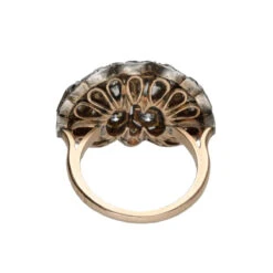 Bague En Or Jaune, Argent Et Diamant -Castafiore Boutique bague vers 1890 en or jaune 18 cts et argent avec 320 cts de diamants taille ancienne taille 56 657049