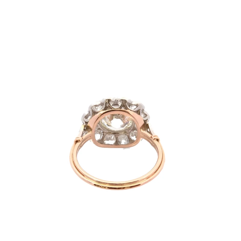 Bague Pompadour En Or Jaune, Platine Et Diamants 3 Bague Pompadour En Or Jaune, Platine Et Diamants – Image 3