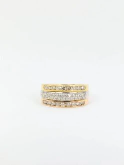Bague Vintage Trois Or Et Diamants