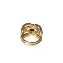 Bague Bandeau En Or Jaune, Rubis Et Diamants -Castafiore Boutique bague volutes rubis et diamants sur or jaune 392094