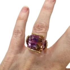 Bague Cocktail En Or Et Amétrine -Castafiore Boutique bagues modernes du 21e siecle en or 18kt et amethyrene 807699