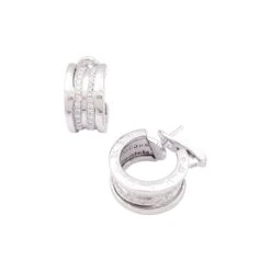 Miller Boucle D'oreilles Créoles BULGARI "B.Zero1" En Or Blanc Et Diamants -Castafiore Boutique boucle doreille creoles bulagri bzero1 or blanc diamants 191644