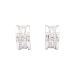 Miller Boucle D'oreilles Créoles BULGARI "B.Zero1" En Or Blanc Et Diamants