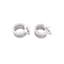 Miller Boucle D'oreilles Créoles BULGARI "B.Zero1" En Or Blanc Et Diamants -Castafiore Boutique boucle doreille creoles bulagri bzero1 or blanc diamants 433823