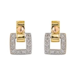Boucle D'oreilles GUY LAROCHE En Or Jaune Et Diamant