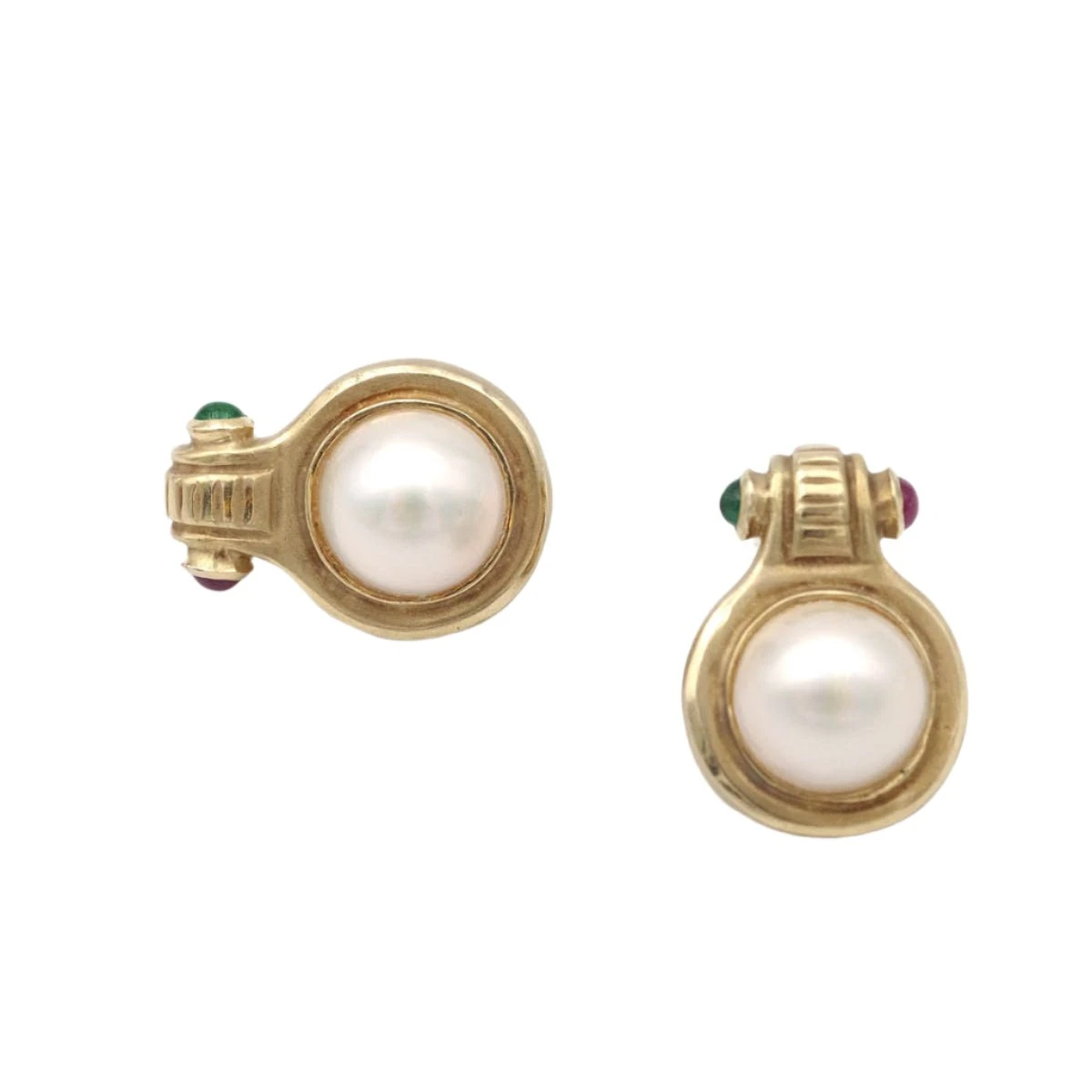 Boucles D'oreille Clip Perle En Or Jaune 1 Boucles D'oreille Clip Perle En Or Jaune