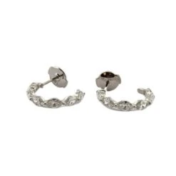 Boucles D'oreille Créoles En Or Blanc Et Diamant