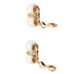 Miller Boucles D'oreille En Or Jaune, Perles Et Diamants -Castafiore Boutique boucles doreille en or jaune perles et diamants 970143