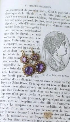 Boucles D'Oreilles Améthystes Et Perles Or Rose -Castafiore Boutique boucles doreilles amethystes et perles or rose 479561