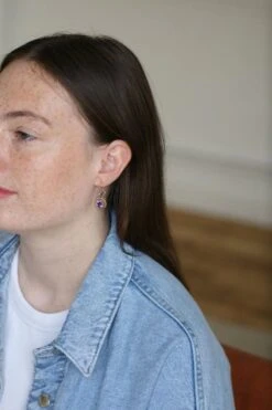 Boucles D'Oreilles Améthystes Et Perles Or Rose -Castafiore Boutique boucles doreilles amethystes et perles or rose 987937