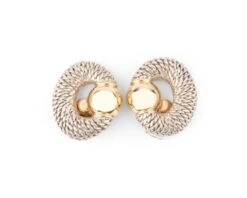 Boucles D'oreilles BOIVIN "Barbare" En Or Jaune Et Acier