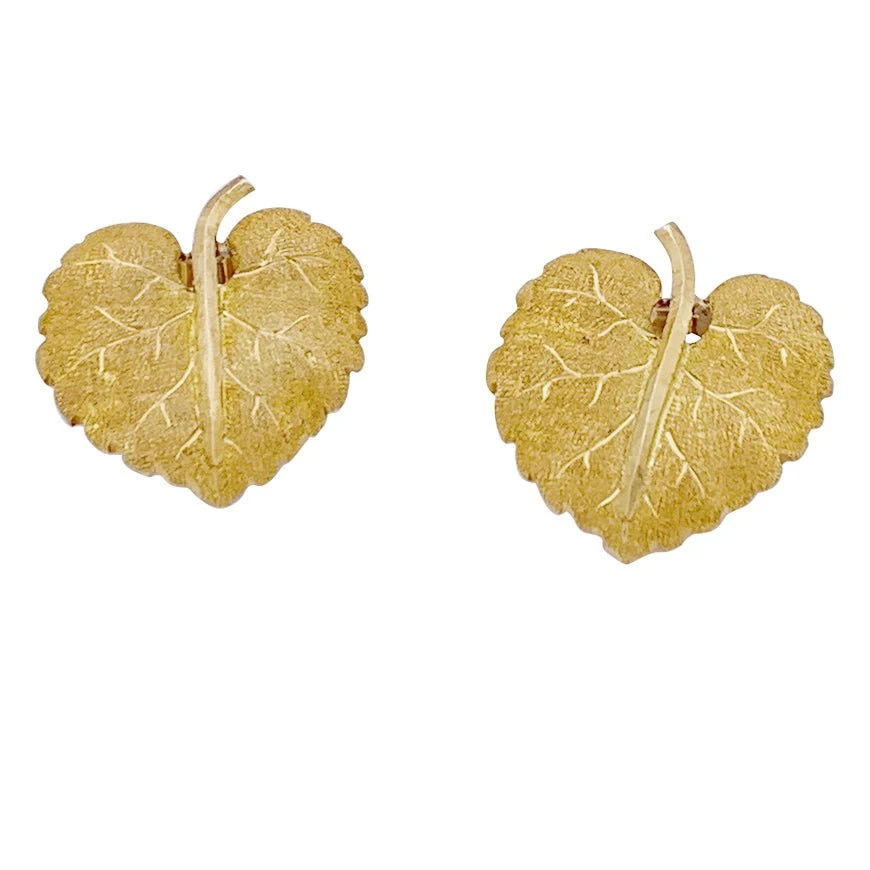 Miller Boucles D'oreilles Clip BUCCELLATI Feuilles En Or Jaune 4 Miller Boucles D'oreilles Clip BUCCELLATI Feuilles En Or Jaune – Image 4