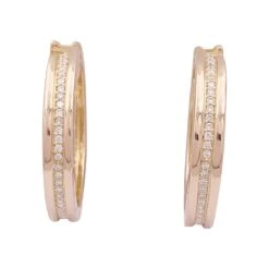 Miller Boucles D'oreilles BULGARI "Bulgari-Bulgari" En Or Rose Et Diamants