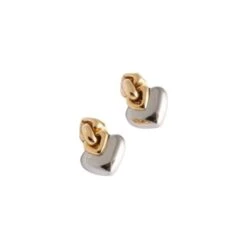 Boucles D'oreilles BULGARI En Or Jaune Et Acier