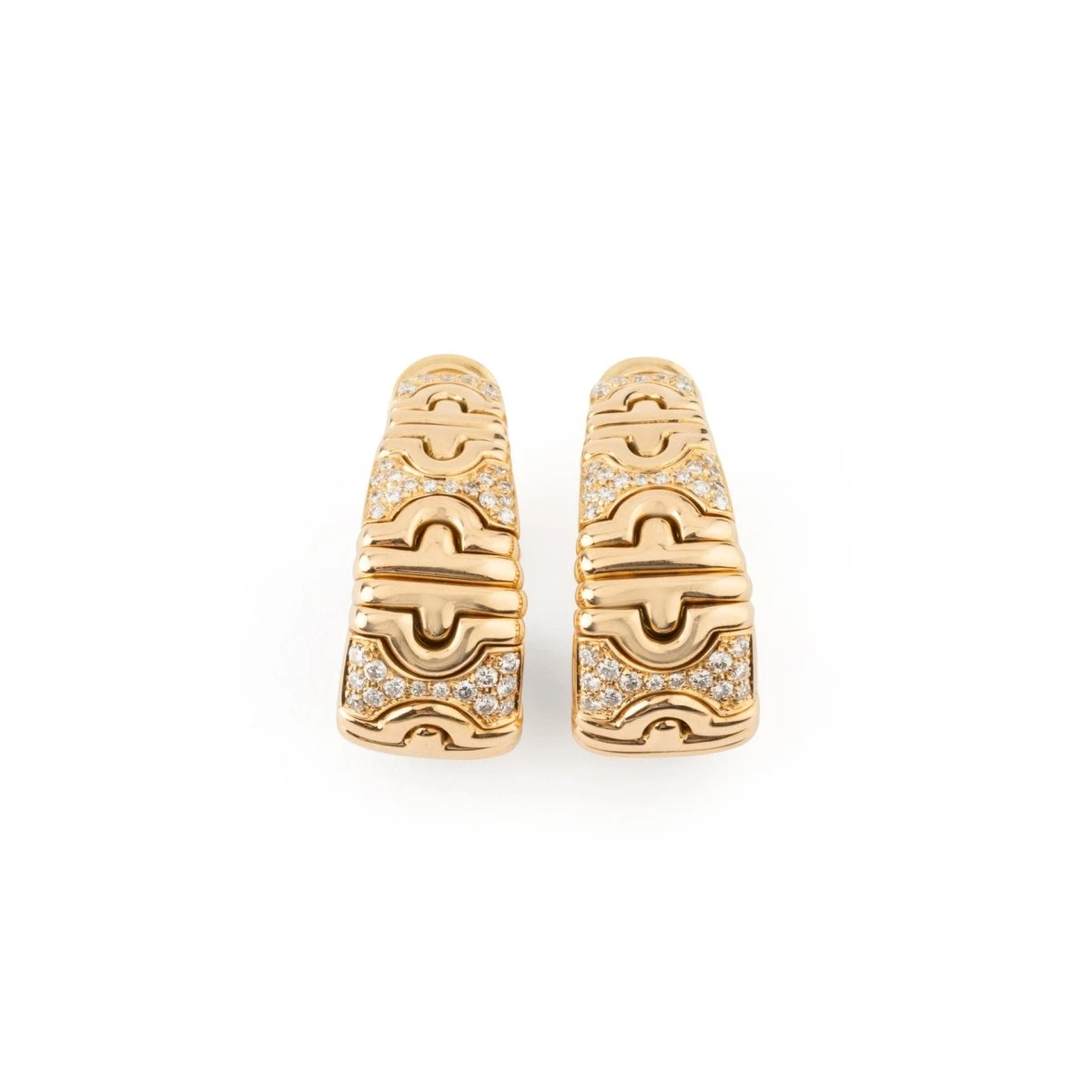 Boucles D'oreilles BULGARI "Parentesi" En Or Jaune Et Diamants 1 Boucles D'oreilles BULGARI "Parentesi" En Or Jaune Et Diamants