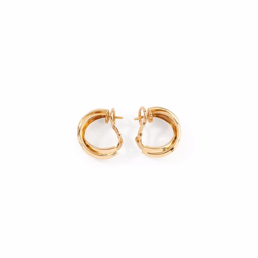 Boucles D'oreilles CARTIER, "collection Trinity Stars" En Or Jaune 2 Boucles D'oreilles CARTIER, "collection Trinity Stars" En Or Jaune – Image 2