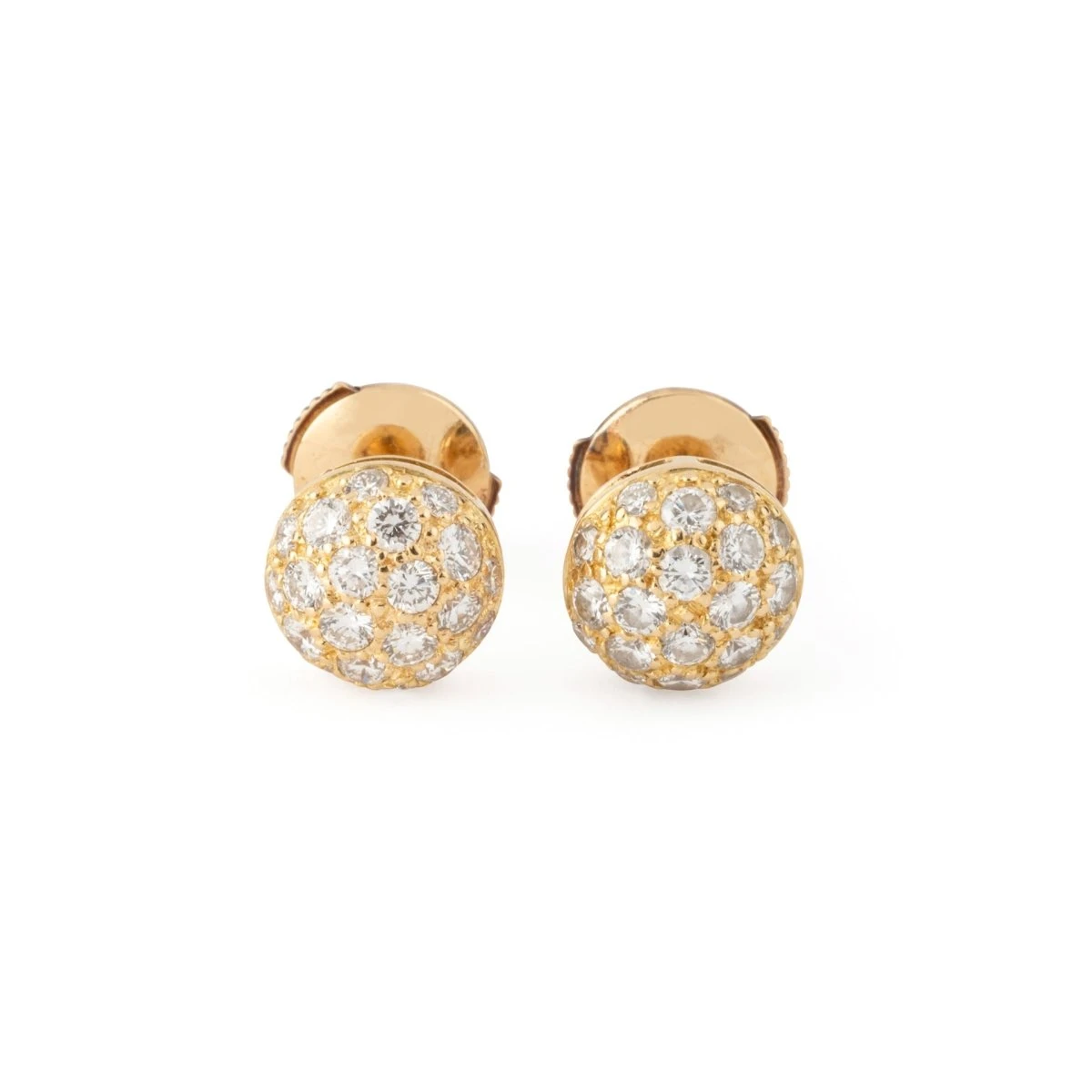 Boucles D'oreilles Puces CARTIER "Mimi" En Or Jaune Et Diamants 1 Boucles D'oreilles Puces CARTIER "Mimi" En Or Jaune Et Diamants