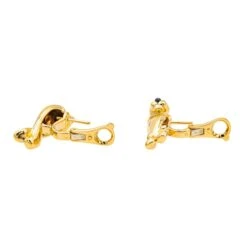 Boucles D'oreilles Clip CARTIER "Panthère" En Or Jaune, Or Blanc, Grenats Et Onyx -Castafiore Boutique boucles doreilles cartier panthere en or jaune et or blanc 153028