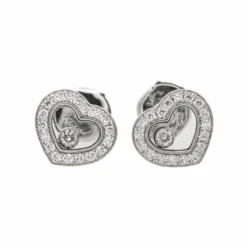 Boucles D'oreilles CHOPARD "Happy Diamonds" En Or Blanc Et Diamants -Castafiore Boutique boucles doreilles chopard happy diamonds en or blanc et diamants 918703