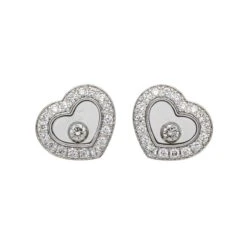 Boucles D'oreilles CHOPARD "Happy Diamonds" En Or Blanc Et Diamants -Castafiore Boutique boucles doreilles chopard happy diamonds en or blanc et diamants 934595