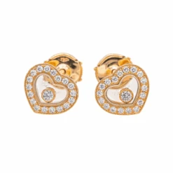 Boucles D'oreilles CHOPARD "Happy Diamonds" En Or Rose Et Diamants -Castafiore Boutique boucles doreilles chopard happy diamonds en or rose et diamants 550130