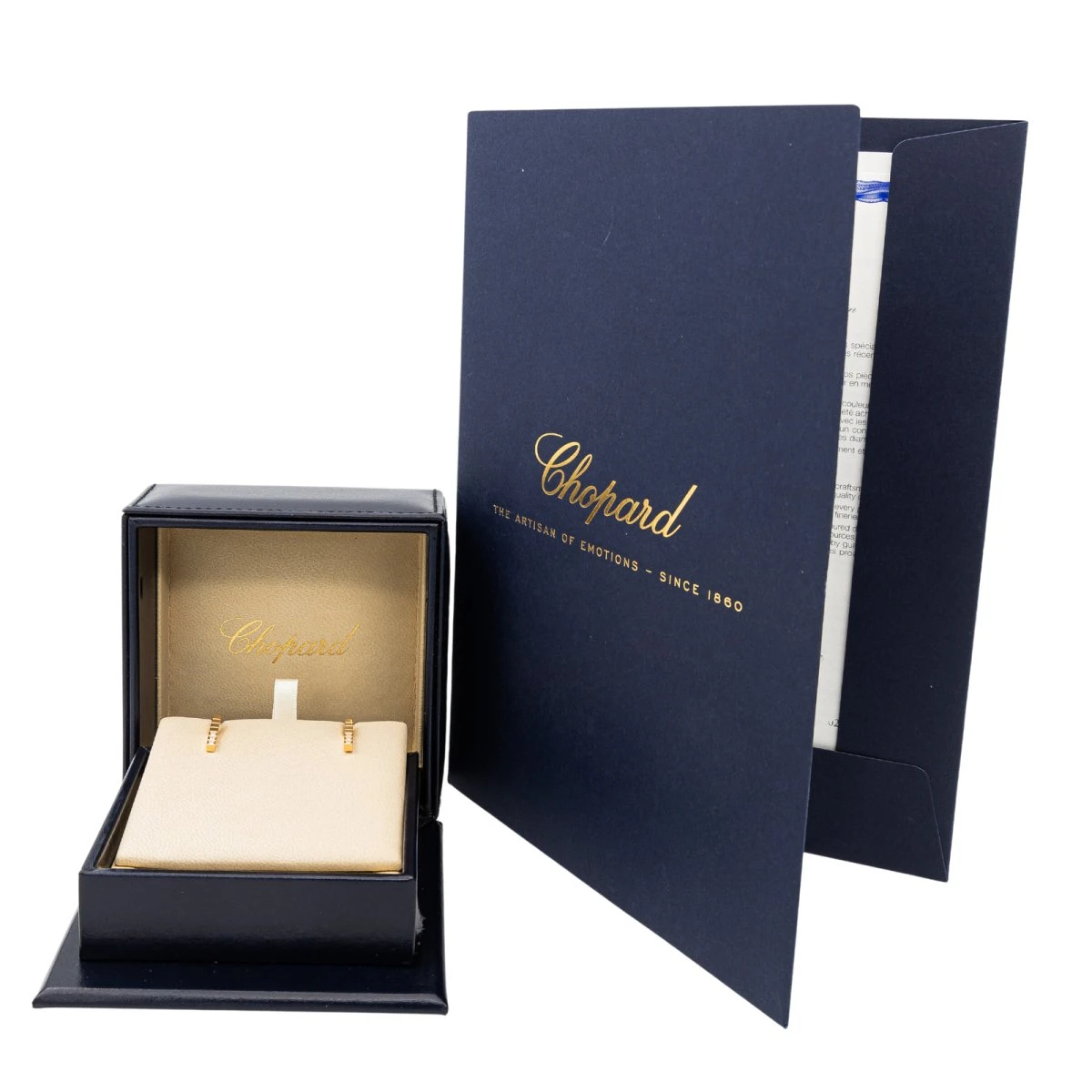 Boucles D'oreilles Puces CHOPARD "Ice Cube" En Or Rose Et Diamants 3 Boucles D'oreilles Puces CHOPARD "Ice Cube" En Or Rose Et Diamants – Image 3