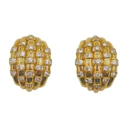 Boucles D'oreilles Clip CARTIER En Or Jaune Et Diamants