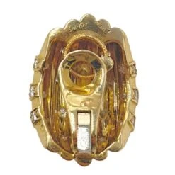Boucles D'oreilles Clip CARTIER En Or Jaune Et Diamants -Castafiore Boutique boucles doreilles clip cartier en or jaune et diamants 256478