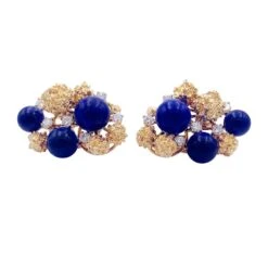 Miller Boucles D'oreilles Clip CHAUMET En Or Jaune, Lapis-lazuli Et Diamants -Castafiore Boutique boucles doreilles clip chaumet en or jaune lapis lazuli et diamants 908675