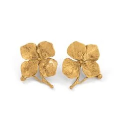 Boucles D'oreilles Clip CLAUDE LALANNE "Hydrangeas" En Bronze Doré