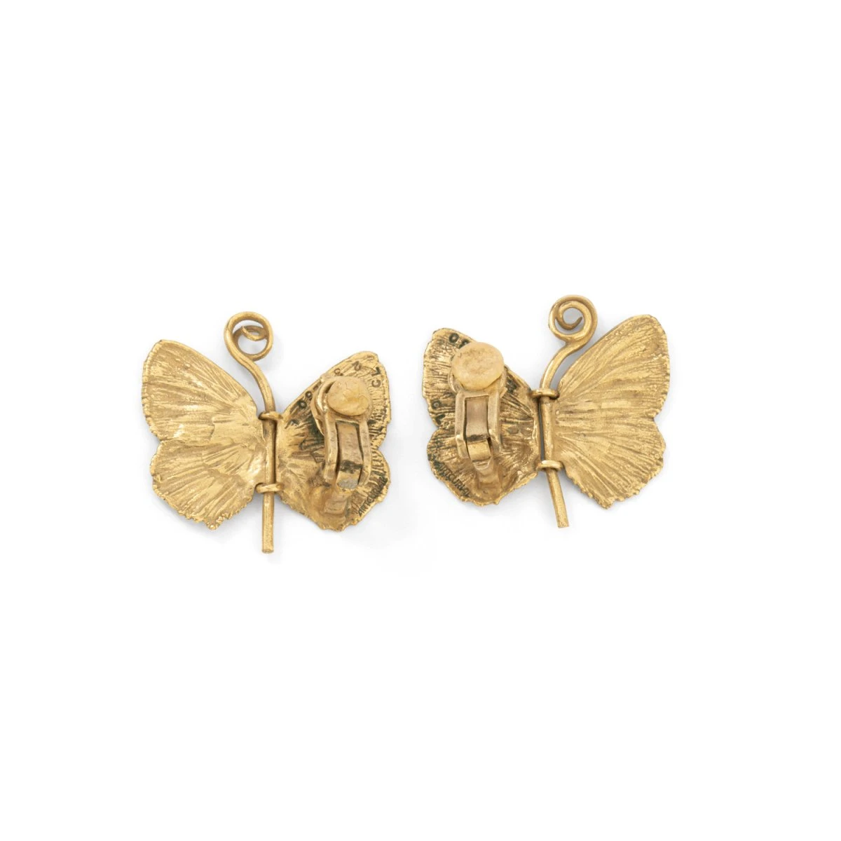 Boucles D'oreilles Clip CLAUDE LALANNE "Papillons" En Bronze Doré 3 Boucles D'oreilles Clip CLAUDE LALANNE "Papillons" En Bronze Doré – Image 3