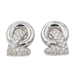 Boucles D'oreilles Clip En Or Blanc Et Diamants