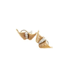 Boucles D'oreilles Clip En Or Jaune Et Diamants -Castafiore Boutique boucles doreilles clip en or jaune et diamants 768650