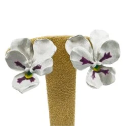 Boucles D'oreilles Clip JAR "Pensées" En Aluminium Et Or Rose -Castafiore Boutique boucles doreilles clip jar pensees en aluminium et or rose 394038