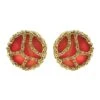 Boucles D'oreilles Clip MAUBOUSSIN En Or Jaune Et Corail