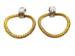 Boucles D'oreilles Clips Anneaux En 2 Ors