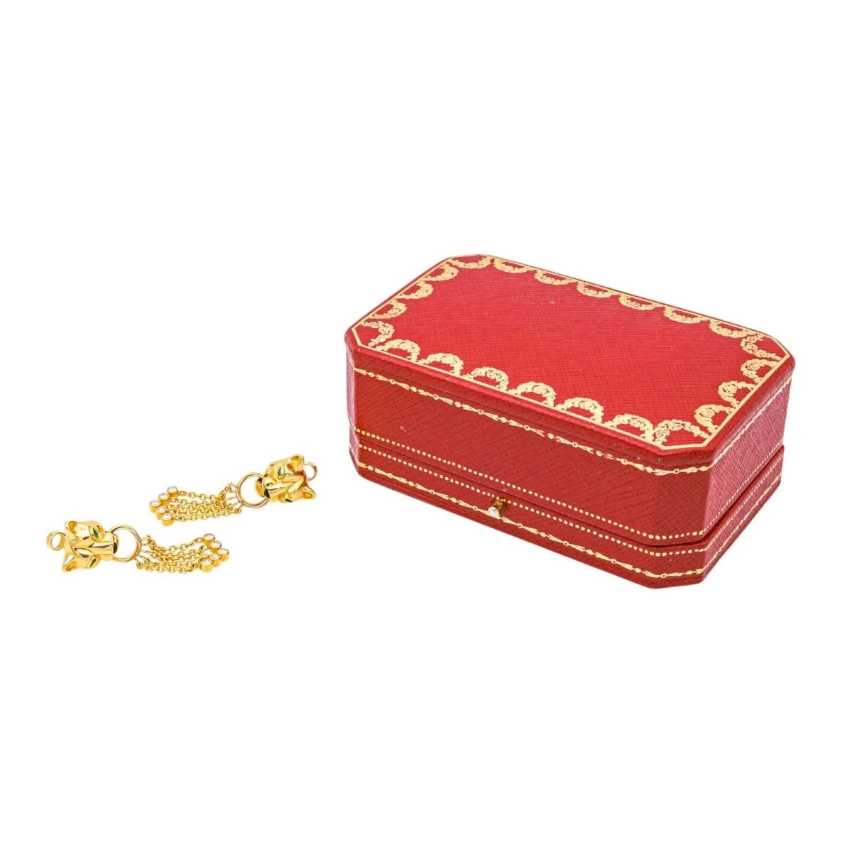 Boucles D'oreilles Clips CARTIER "Panthère" En Or Jaune, émeraudes Et Diamants 8 Boucles D'oreilles Clips CARTIER "Panthère" En Or Jaune, émeraudes Et Diamants – Image 8