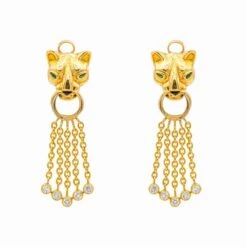 Boucles D'oreilles Clips CARTIER "Panthère" En Or Jaune, émeraudes Et Diamants