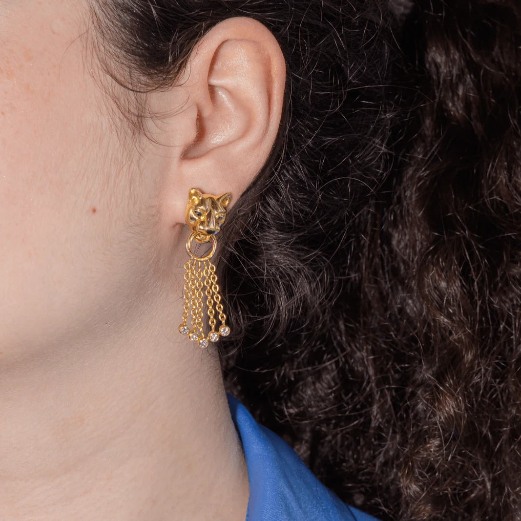 Boucles D'oreilles Clips CARTIER "Panthère" En Or Jaune, émeraudes Et Diamants 2 Boucles D'oreilles Clips CARTIER "Panthère" En Or Jaune, émeraudes Et Diamants – Image 2