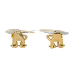 Boucles D'oreilles Clips En Or Jaune Et Blanc -Castafiore Boutique boucles doreilles clips en or jaune et blanc 300341