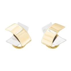 Boucles D'oreilles Clips En Or Jaune Et Blanc -Castafiore Boutique boucles doreilles clips en or jaune et blanc 361661