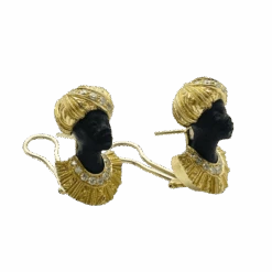 Boucles D'oreilles Clips En Or Jaune, Or Blanc Et Diamants -Castafiore Boutique boucles doreilles clips en or jaune or blanc et diamants 377477