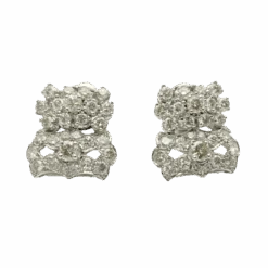 Boucles D'oreilles Clips En Platine Et Diamants