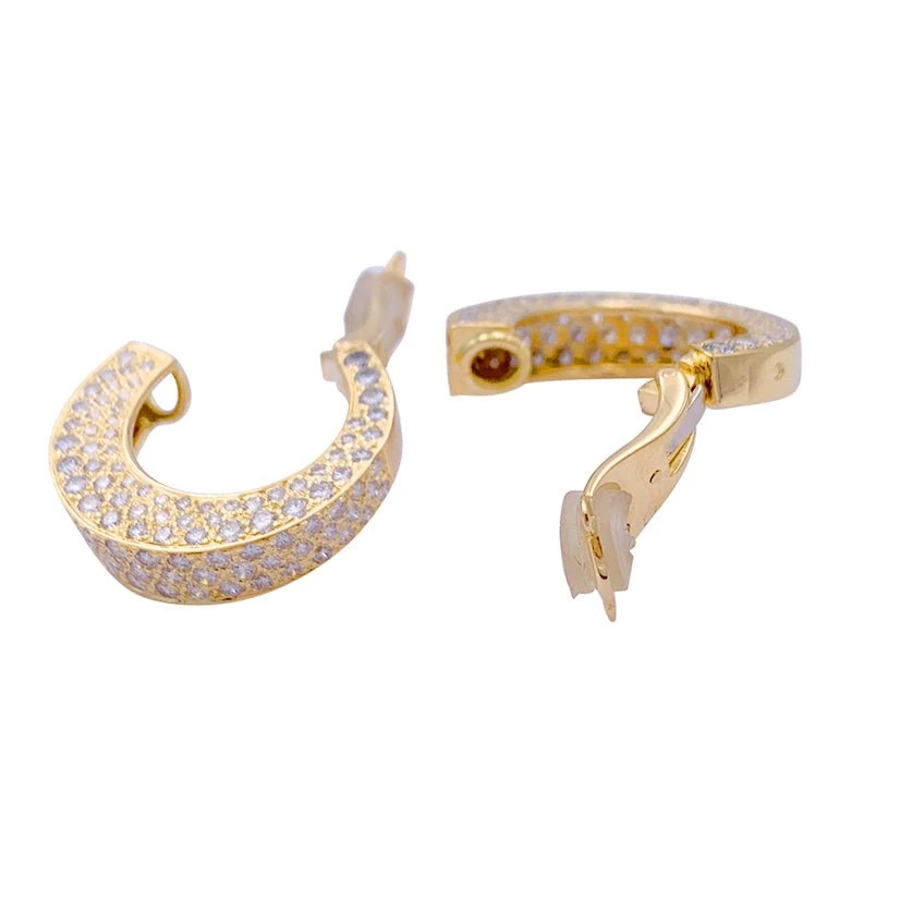 Miller Boucles D'oreilles Clips O.J PERRIN, En Or Jaune Et Diamants 4 Miller Boucles D'oreilles Clips O.J PERRIN, En Or Jaune Et Diamants – Image 4