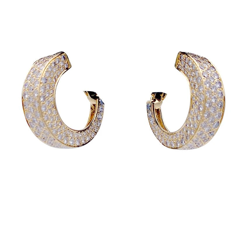 Miller Boucles D'oreilles Clips O.J PERRIN, En Or Jaune Et Diamants 1 Miller Boucles D'oreilles Clips O.J PERRIN, En Or Jaune Et Diamants