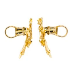 Boucles D'oreilles Clou En Or Jaune Et Diamant -Castafiore Boutique boucles doreilles clou en or jaune et diamant 432542