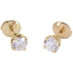 Boucles D'oreilles Clous Diamants En Or Jaune -Castafiore Boutique boucles doreilles clous diamants en or jaune 555533